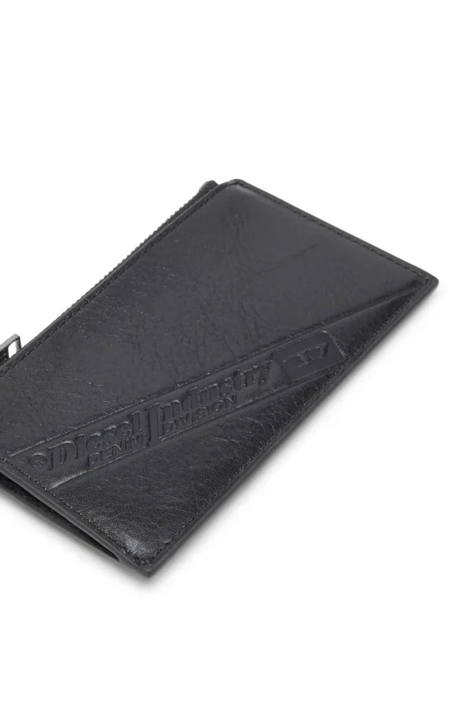 flag-d card holder iii Skórzany etui na karty z zamknięciem na zamek błyskawiczny