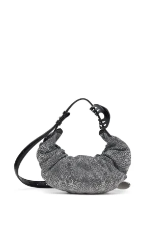 grab-d hobo s Mała torebka typu hobo Grab-D S z marszczonymi bokami, wykonana z kryształowego denimu