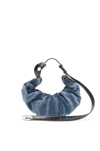 grab-d hobo s Torba typu hobo Grab-D-Small z marszczonymi brzegami, wykonana z przetworzonego denimu
