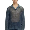 k-squared Sweter polo z dzianiny o otwartym splocie z przędzy dżinsowej