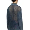 k-squared Sweter polo z dzianiny o otwartym splocie z przędzy dżinsowej