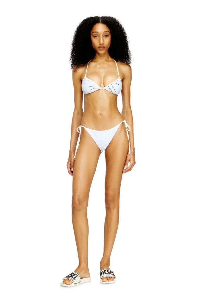 kate-d-core Stanik bikini z nadrukiem graficznym w pepitkę kate-d-core Stanik bikini z nadrukiem graficznym w pepitkę