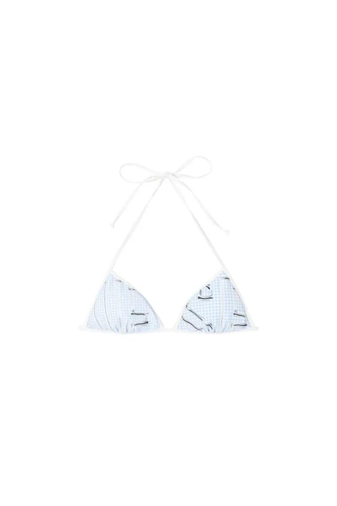 kate-d-core Stanik bikini z nadrukiem graficznym w pepitkę kate-d-core Stanik bikini z nadrukiem graficznym w pepitkę