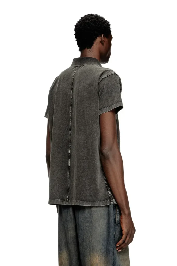 Koszulka polo t-nomely z dżerseju o wyglądzie denimu