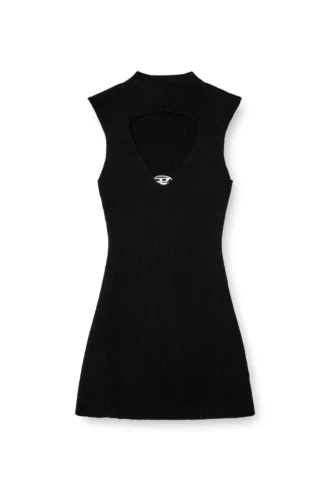 m-oloni-short Mini sukienka wełniana z wstawką