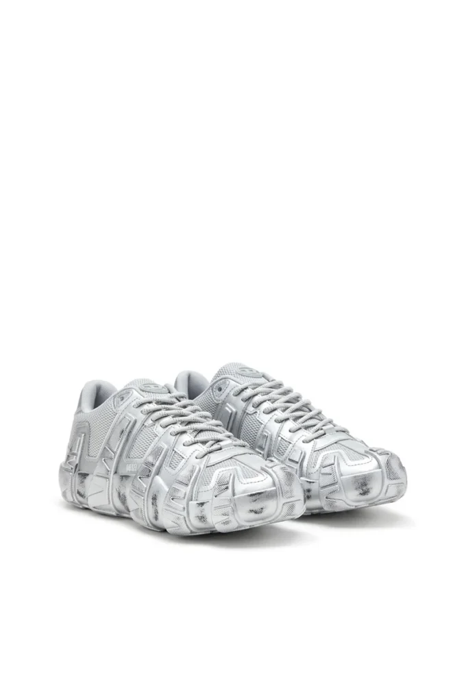 s-d-griffe low S-D-Griffe-Metallic sneakersy z siateczki i PU s-d-griffe low S-D-Griffe-Metallic sneakersy z siateczki i PU