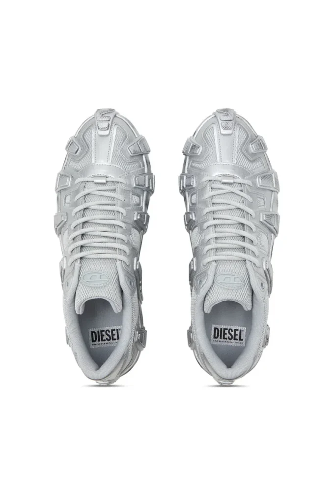 s-d-griffe low S-D-Griffe-Metallic sneakersy z siateczki i PU s-d-griffe low S-D-Griffe-Metallic sneakersy z siateczki i PU