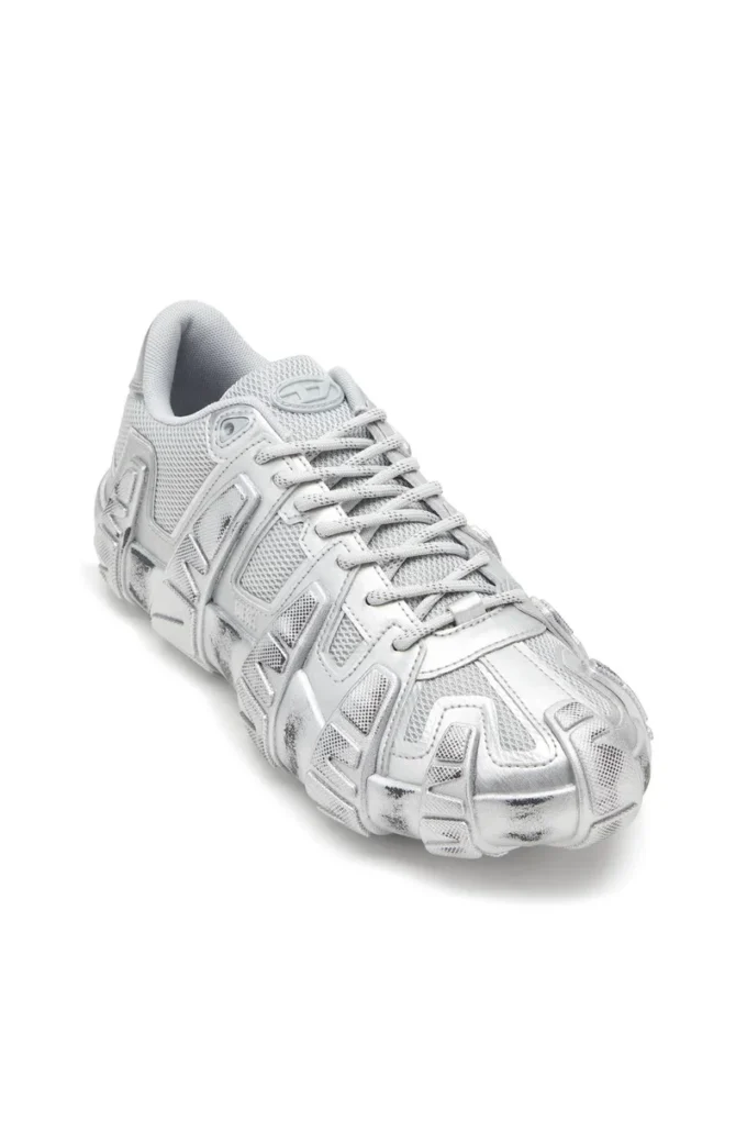 s-d-griffe low S-D-Griffe-Metallic sneakersy z siateczki i PU s-d-griffe low S-D-Griffe-Metallic sneakersy z siateczki i PU