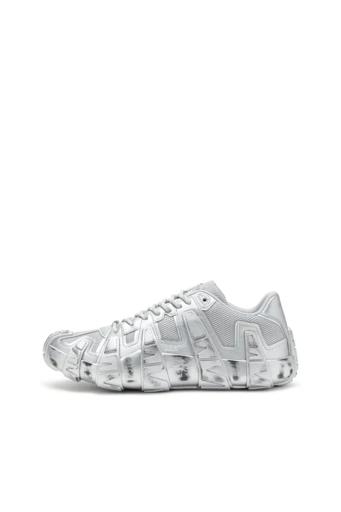 s-d-griffe low S-D-Griffe-Metallic sneakersy z siateczki i PU s-d-griffe low S-D-Griffe-Metallic sneakersy z siateczki i PU