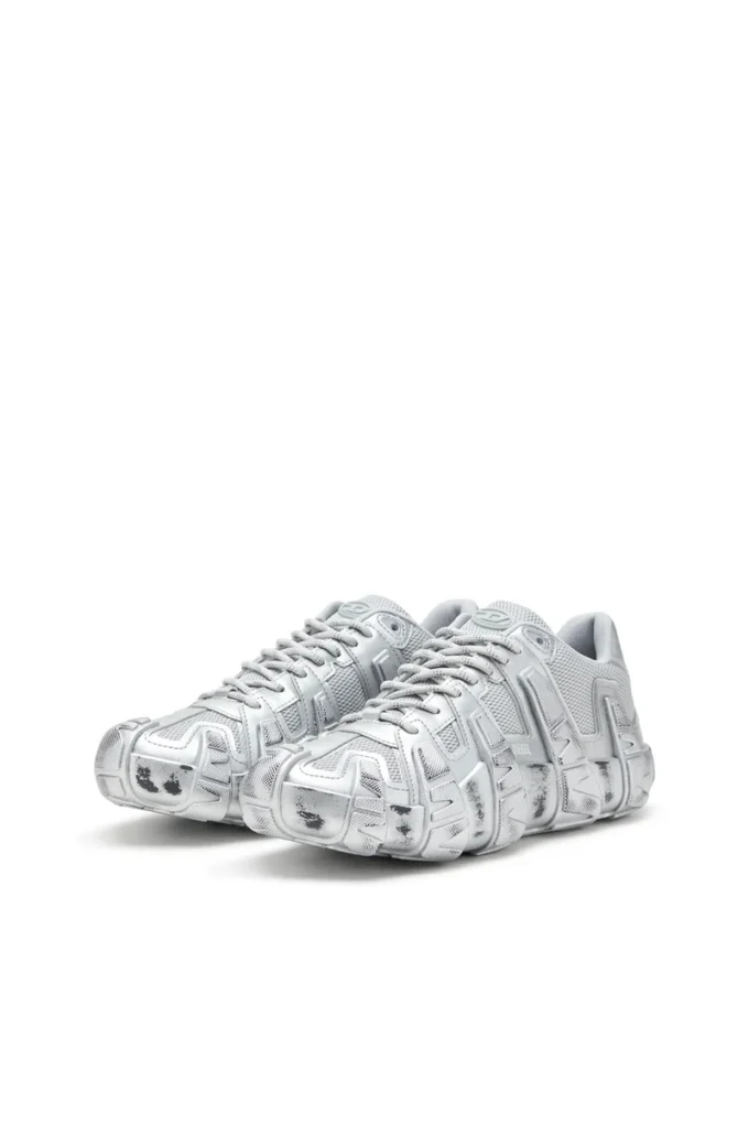 s-d-griffe low S-D-Griffe-Metallic sneakersy z siateczki i PU s-d-griffe low S-D-Griffe-Metallic sneakersy z siateczki i PU