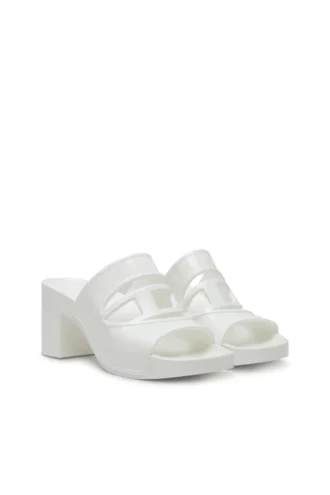 sa-bonnie Sa-Bonnie-Heeled gumowe klapki z wyciętym logo