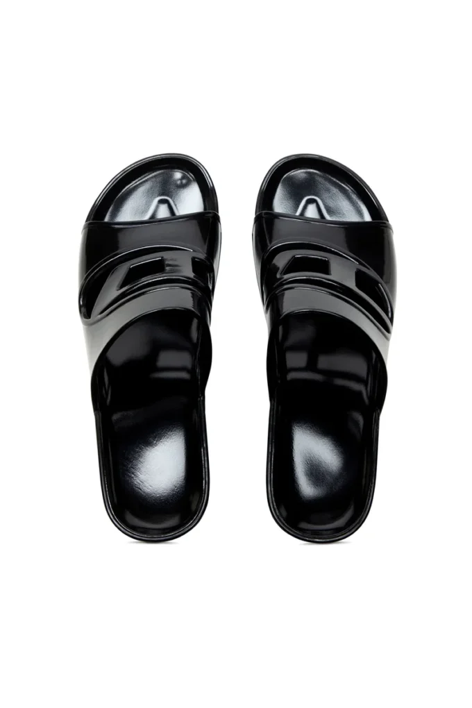 sa-bonnie Sa-Bonnie-Heeled gumowe klapki z wyciętym logo