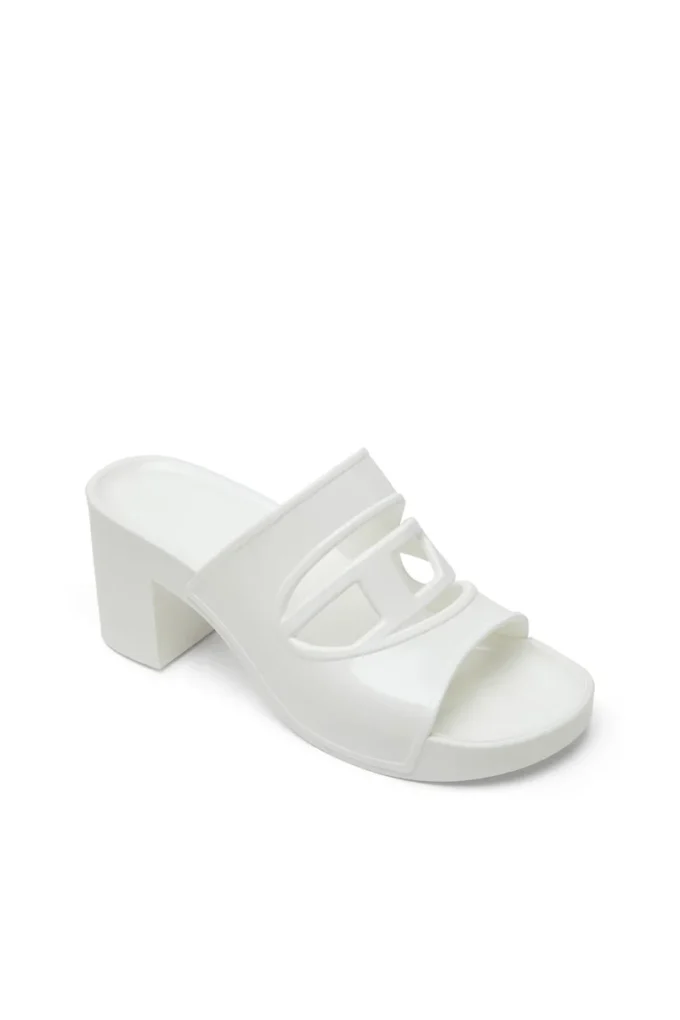 sa-bonnie Sa-Bonnie-Heeled gumowe klapki z wyciętym logo