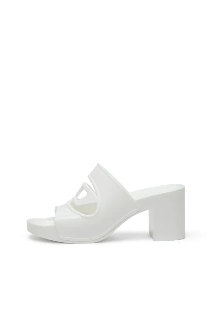 sa-bonnie Sa-Bonnie-Heeled gumowe klapki z wyciętym logo
