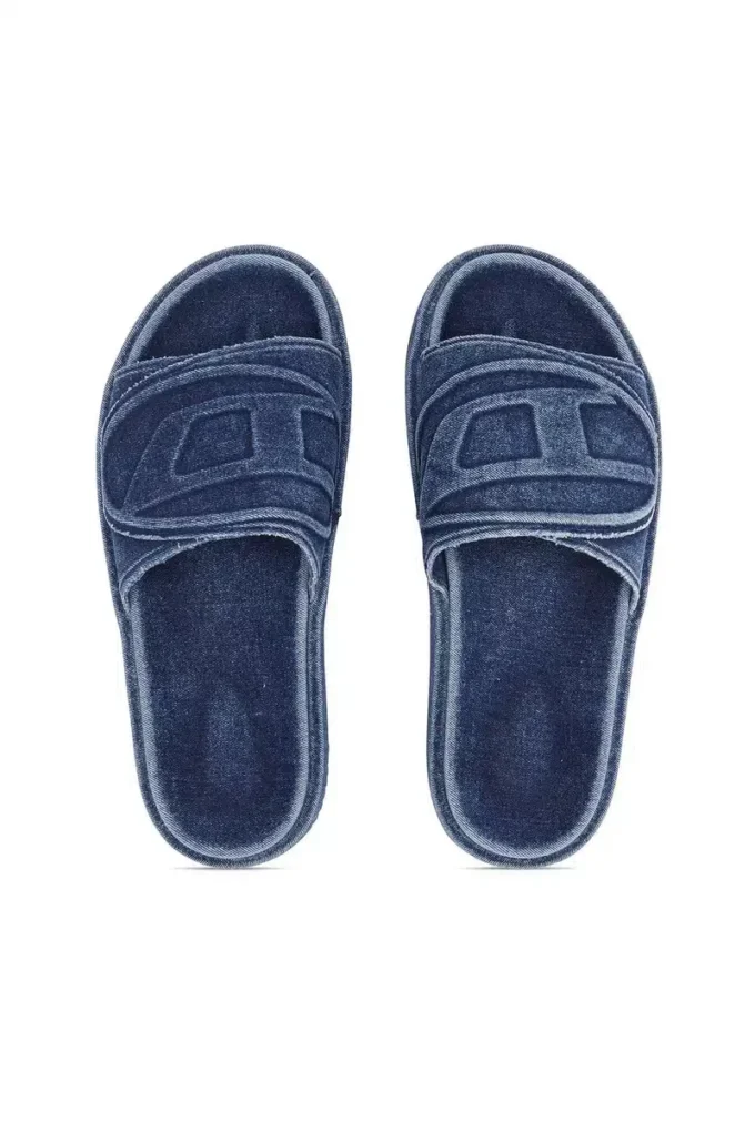 sa-slide d oval Klapki Sa-Slide D-Denim z wytłoczonym paskiem sa-slide d oval Klapki Sa-Slide D-Denim z wytłoczonym paskiem