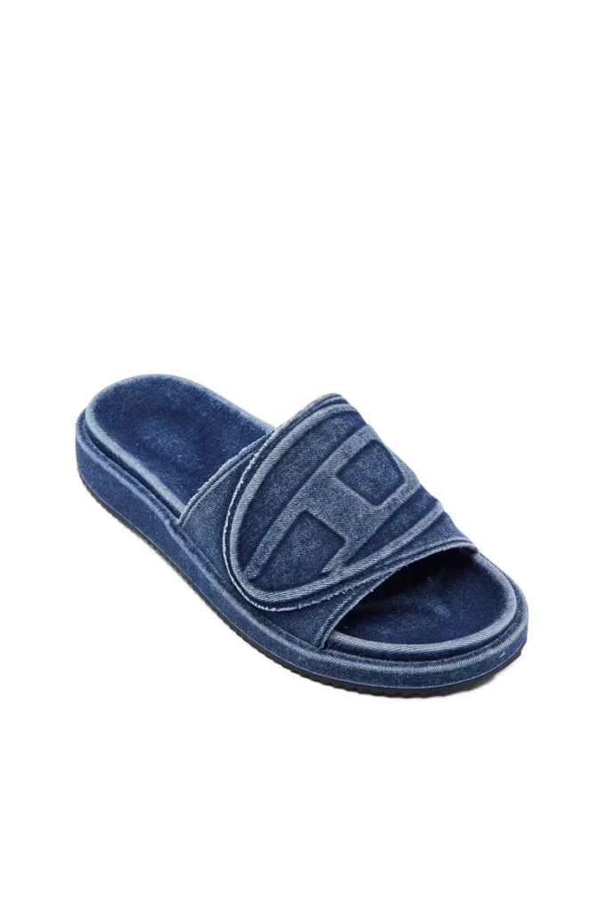 sa-slide d oval Klapki Sa-Slide D-Denim z wytłoczonym paskiem sa-slide d oval Klapki Sa-Slide D-Denim z wytłoczonym paskiem