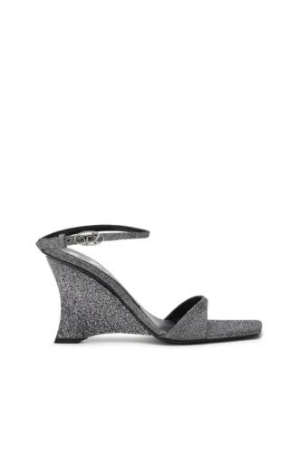 Sandały na koturnie D-Amber Sandały na koturnie D-Amber z tkaniny Lurex