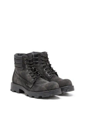 sznurowane d-hammer w Sznurowane buty D-Hammer-Combat z dżinsu i skóry