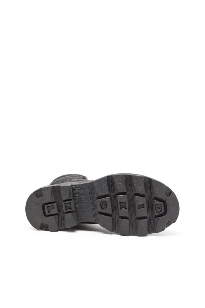 sznurowane d-hammer w Sznurowane buty D-Hammer-Combat z dżinsu i skóry