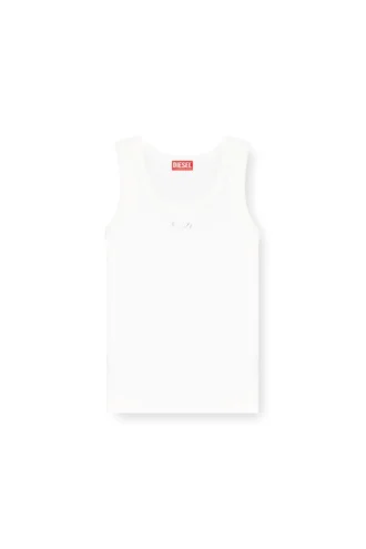 t-anki-od Obcisły top z prążkowanej dzianiny z metalicznym logo Oval D