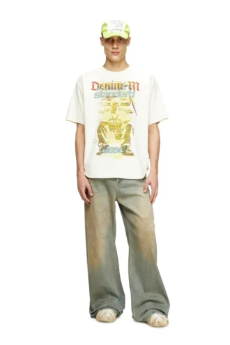 t-bix-aa T-shirt z nadrukiem tekstu piosenki