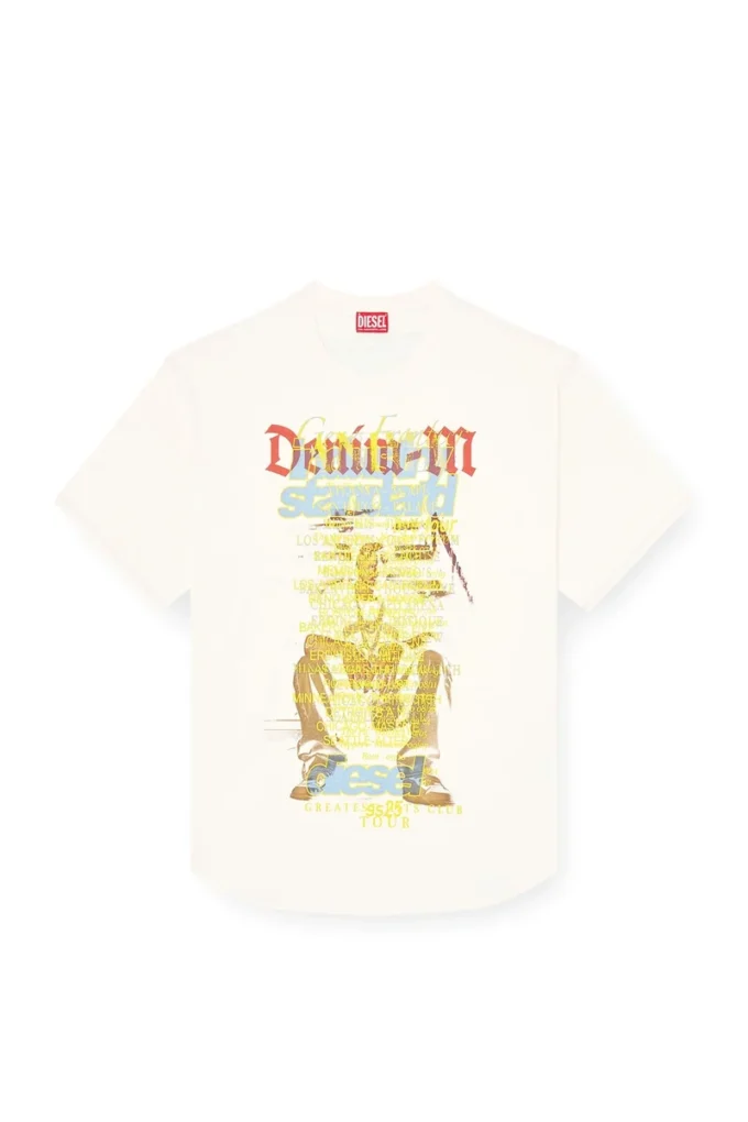 t-bix-aa T-shirt z nadrukiem tekstu piosenki
