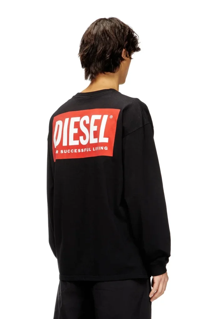 t-boxt-ls-bisk Luźna koszulka z długim rękawem i logo Diesel