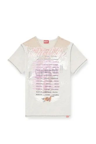 t-normac T-shirt z okrągłym dekoltem i nadrukiem tekstu piosenki