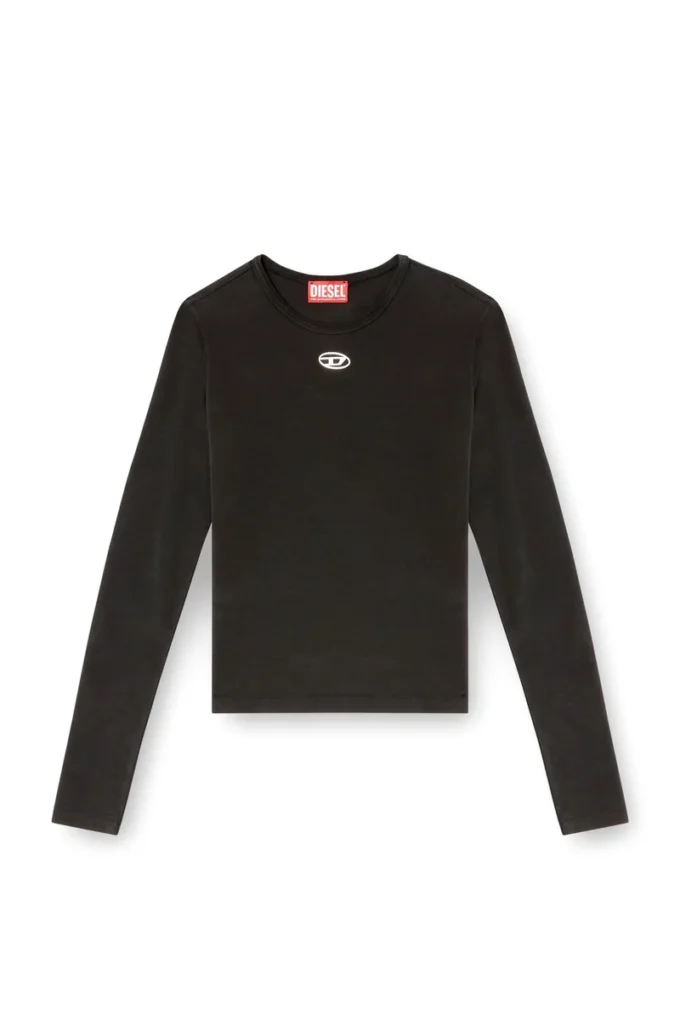 t-uncutieslong-ls-od Bawełniany sweter z logo Oval D