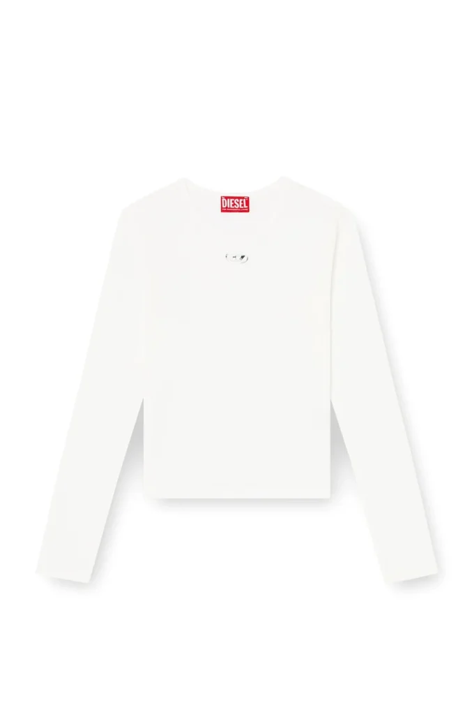 t-uncutieslong-ls-od Bawełniany sweter z logo Oval D