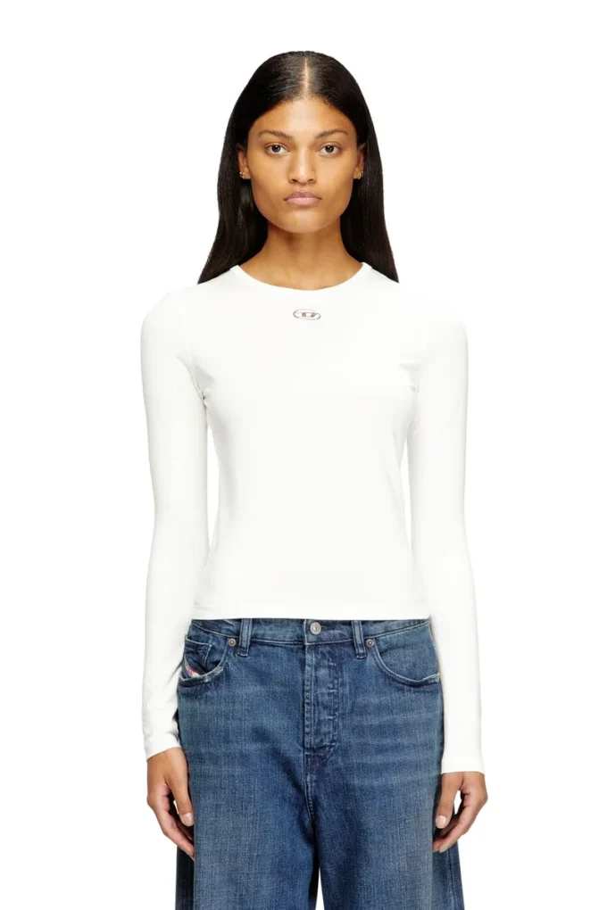 t-uncutieslong-ls-od Bawełniany sweter z logo Oval D