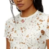 t-uncyna T-shirt z tiulu z przetartym dżersejem