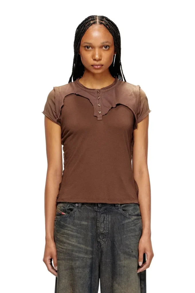 t-unrawy Koszulka Henley z efektem peel-off