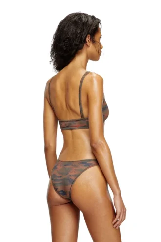 ut-bra-top-utlt Stanik bikini w kamuflażu z wyciętym logo ut-bra-top-utlt Stanik bikini w kamuflażu z wyciętym logo
